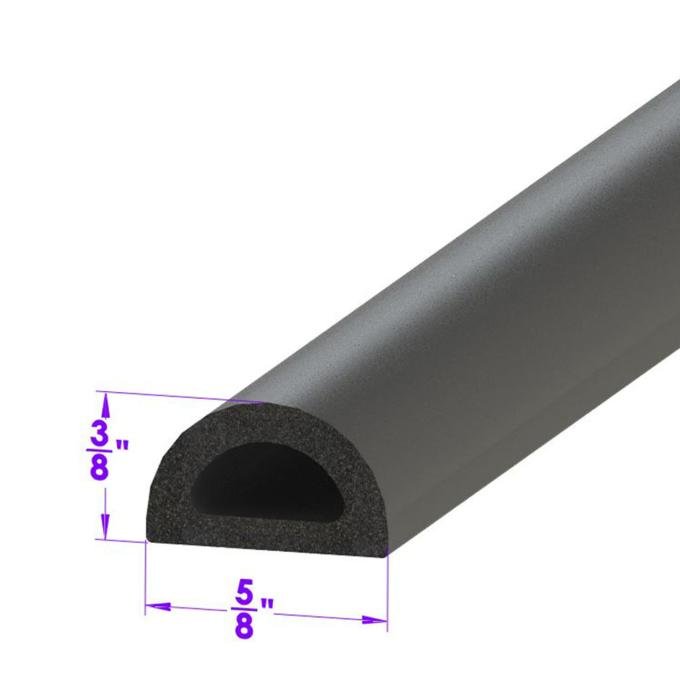 Metro Moulded Parts D Shaped Extrusion. 5/8" Wide X 3/8" High LP 80-F
