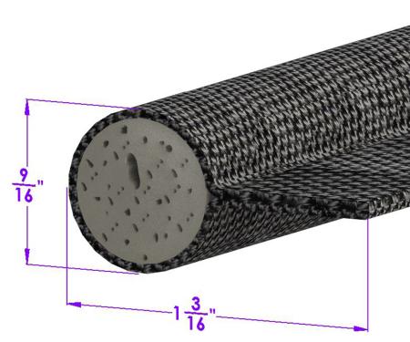 Metro Moulded Parts Black, Cloth-Covered Sponge Windlace LP 57-A