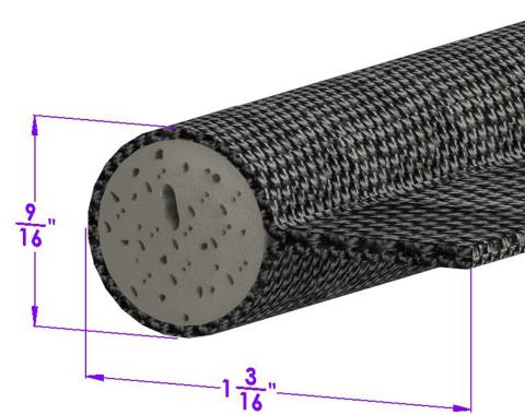 Metro Moulded Parts Black, Cloth-Covered Sponge Windlace LP 57-A