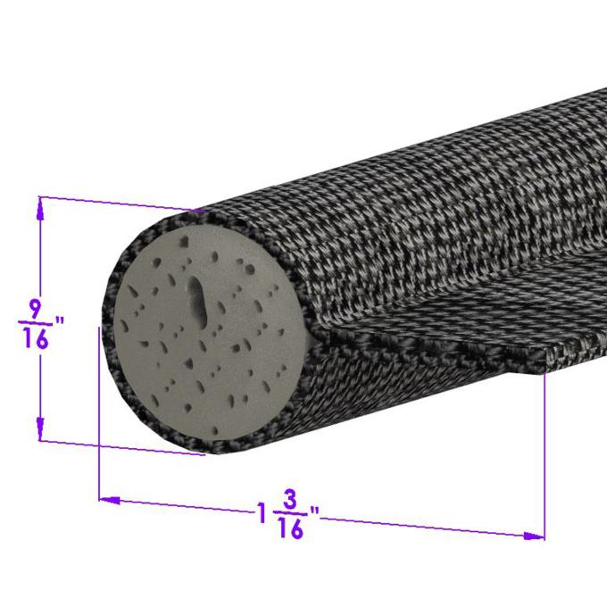 Metro Moulded Parts Black, Cloth-Covered Sponge Windlace LP 57-A