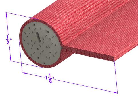 Metro Moulded Parts Red, Cloth-Covered Sponge Windlace LP 57-G