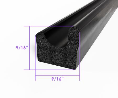 Metro Moulded Parts Extrusion. 9/16" X 9/16". Sold by the Foot LP 80-R