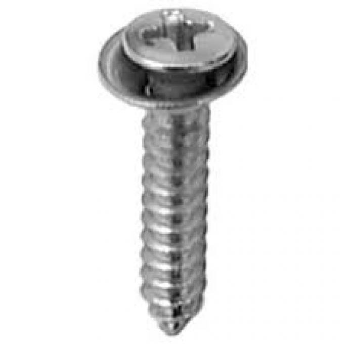 #8 X 7/8'' Phillips Oval Hex Sems® Tapping Screw Flush - Chrome