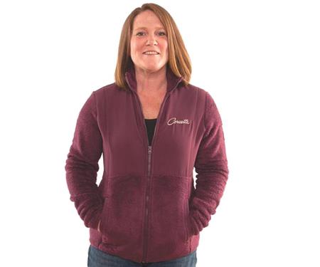 Jacket Womens Vino Furry Fleece With Corvette Script