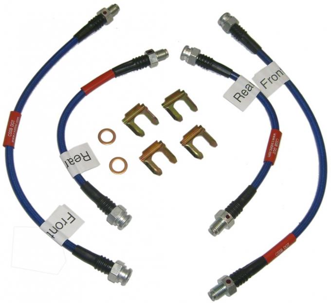 63-82 Brake Hoses Stainless Steel Braided Set of 4 Made In USA