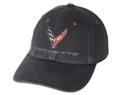 Hat C8 Corvette Washed Charcoal