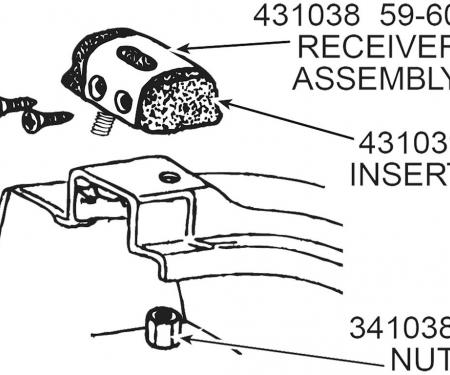 59-60 Hardtop Receiver - With Rubber Insert And Mounting Kit