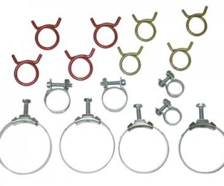 61-67 Hose Clamp Set - 327 Except Air Conditioning - Correct Wittek - 16 Pieces