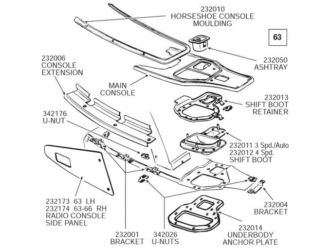 63-67 Radio Side Panel - And 67 With Air Conditioning Right Hand Fiberglass