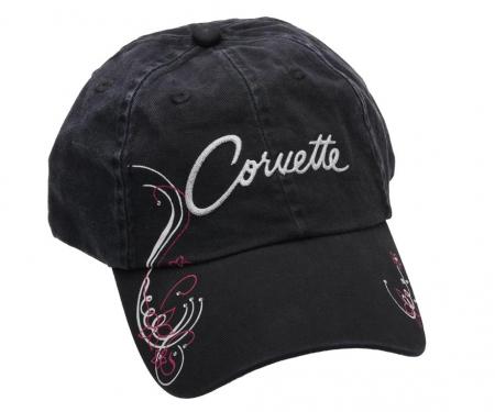 Hat - Ladies Black Corvette Sparkle Script