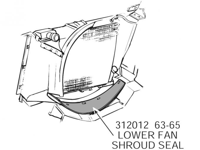 63-65 Fan Shroud Seal - 327 Lower With Staples