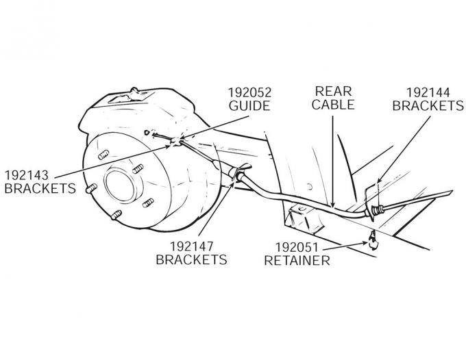 64-68 Parking / Emergency Brake Cable Mount Bracket - Rear To Frame Weld On