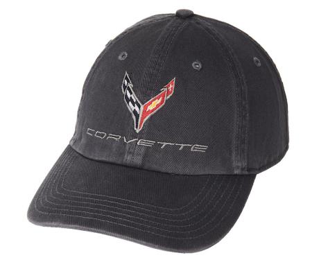Hat C8 Corvette Washed Charcoal