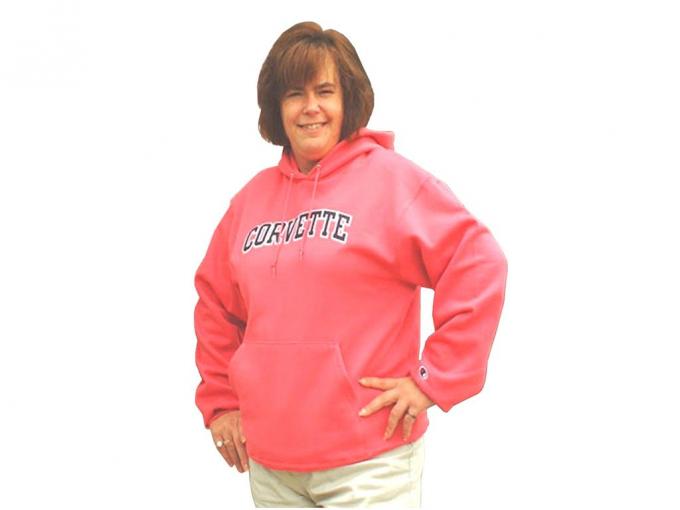 Sweatshirt Raspberry Hoodie With Navy Corvette Lettering