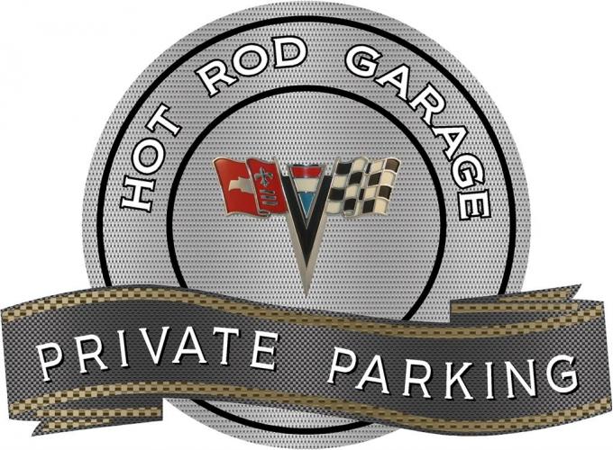 Metal Sign - 63-64 Private Parking / Hot Rod Garage - 18" X 14"
