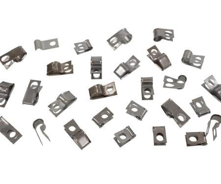 70-73 Brake And Fuel Line Clip Set - With Fuel Return Line