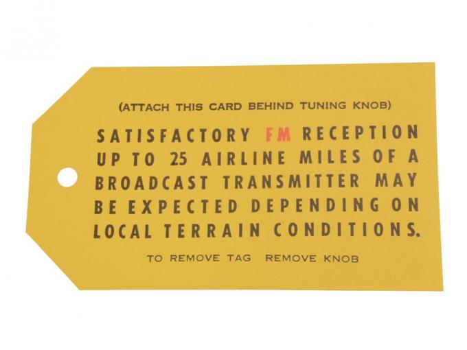 67-69 Radio Antenna Card - Fm