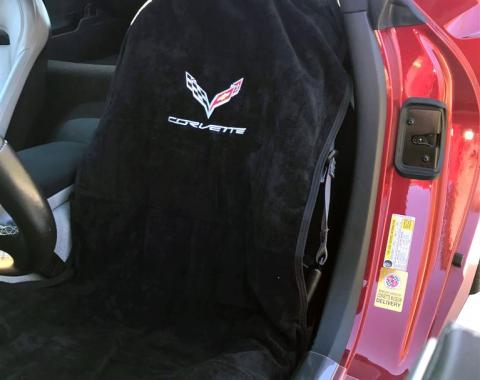 14-19 Seat Armour / Saver Black With C7 Logo
