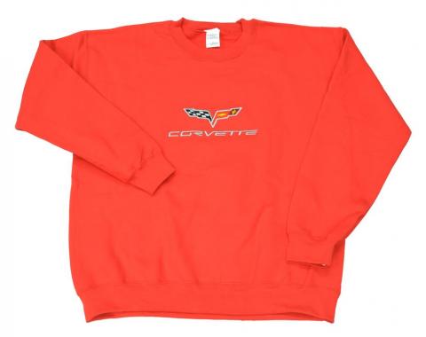 Sweatshirt With C6 Embroidered Emblem Red
