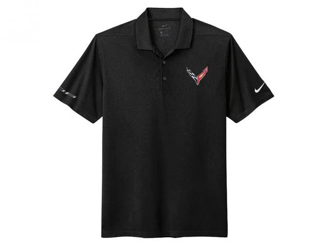 Men's Black C8 Z06 Corvette Nike Dri-Fit Polo