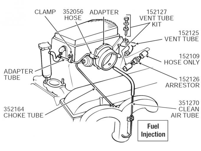 64-65 Crankcase Vent Tube - Fuel Injection