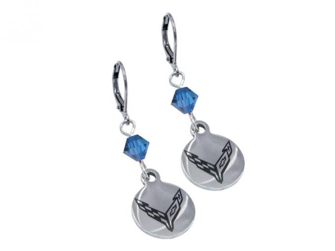 C8 Crystal Leverback Earrings