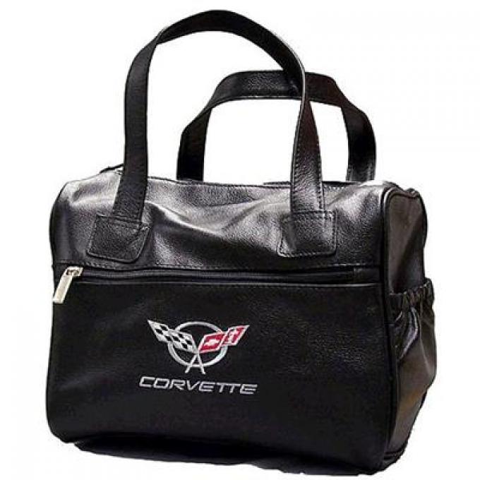 Leather Car Kit Bag - C5 Embroidered Emblem