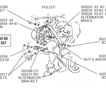 58-65 Alternator Support Bracket - Right