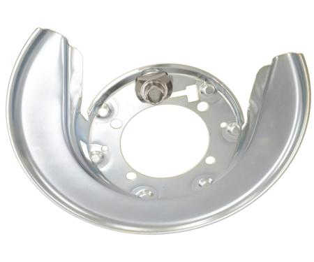 65-75 Parking / Emergency Brake Flange Plate - Left Rear Zinc Silver