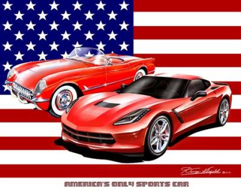 Print Corvette Americas Only Sports Car By Danny Whitfield