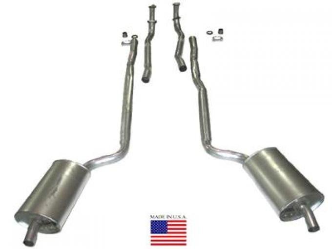 66-67 Exhaust System - 2" To 2 1/2" Sb - Welded Muffler - With 4 Speed