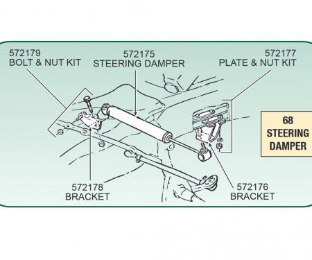 63-68 Steering Damper / Shock Bracket Relay Rod