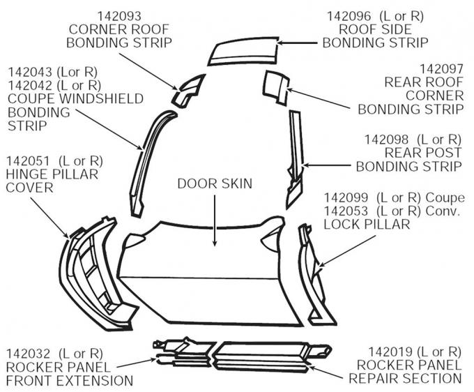 63-67 Right Hand Rocker Panel Repair Section