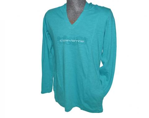 Womens Tunic Caribbean Green Hoodie