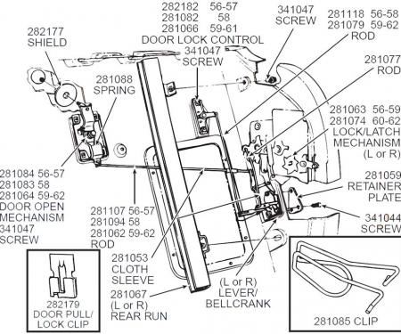 56-62 Rera Door Glass Window Run - Right