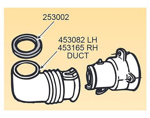 68-77 Underdash Air Vent / Air Conditioning Side Outlet Duct to Plenum Seals