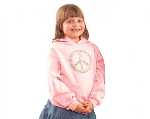 Girls Pink Sweatshirt With Peace Sign