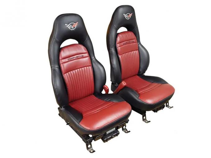 97-04 Standard Leather 2-Tone Custom Seat Covers with Embroidered Logo *Color*