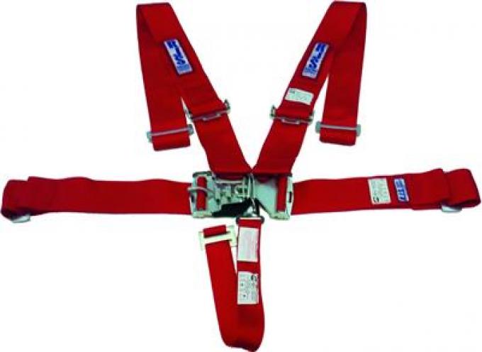 Sport Latch And Link System Racing Seat Belt Harness - Red