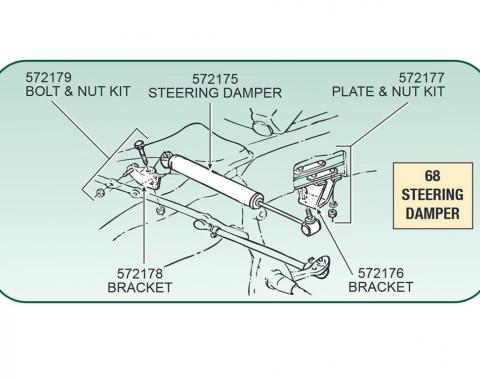 63-68 Steering Damper / Shock Bracket Relay Rod