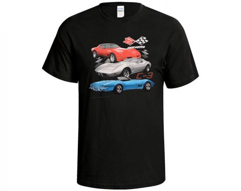 T-Shirt C3 Black 3 Car Front Print