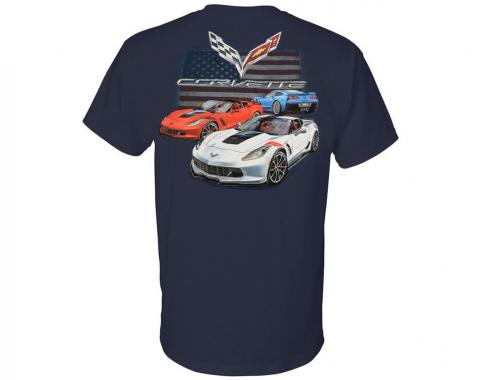 C7 Grandsport And American Flag Dark Blue T-Shirt