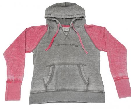 Corvette Sweatshirt Junior Sizing Gray Pink Two Tone