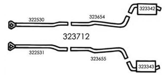 1968 Exhaust System 427 4-Speed 2 1/2" with Magnaflow Muffler