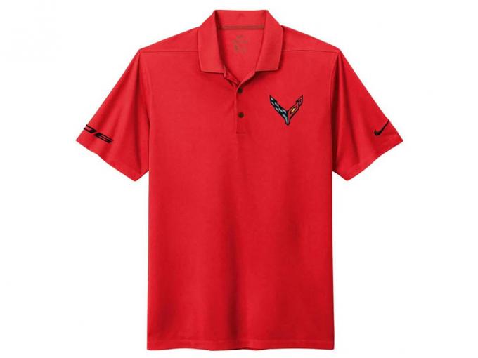 Men's Red C8 Z06 Corvette Nike Dri-Fit Polo