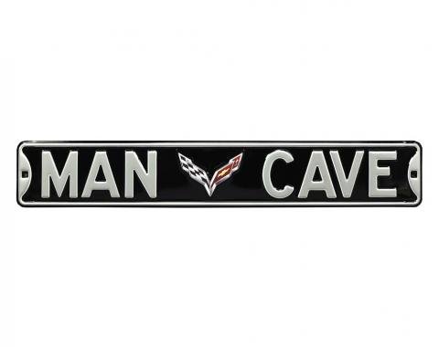 Man Cave Black Street Sign - C7 Logo