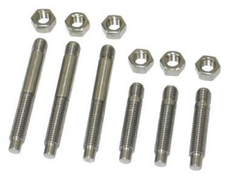59-81 Exhaust Manifold Studs - Stainless Steel With Nuts Set 12 Pieces