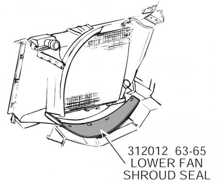 63-65 Fan Shroud Seal - 327 Lower With Staples