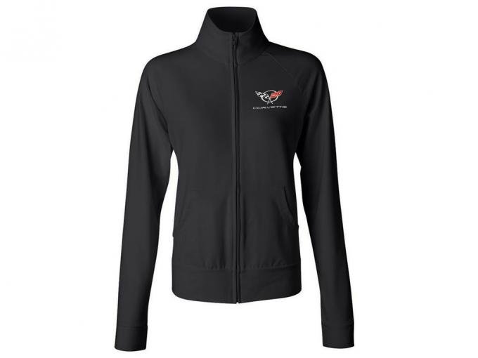 Womens Black Cadet Jacket With C5 Embroidered Emblem