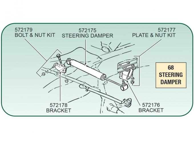 63-68 Steering Damper / Shock Bracket Relay Rod